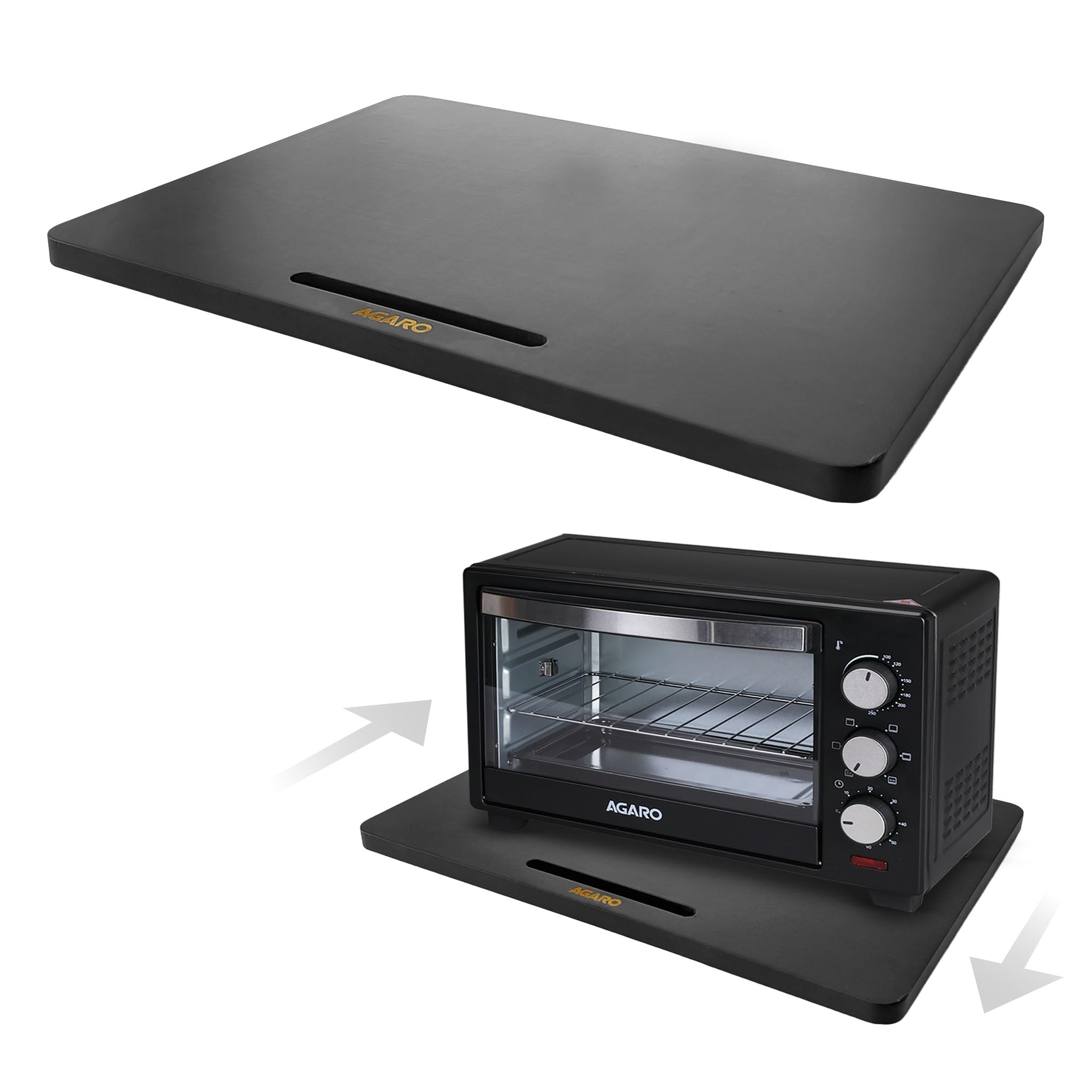 AGARO Elite Sliding Tray S1, for Kitchen Appliances, Smooth Countertop Slider Tray with Rubber Wheels for Coffee Machine, Mixer Grinder, Air Fryer, Micro Oven & More, Anti-Slip & Durable Build, Black — Amazon image 10