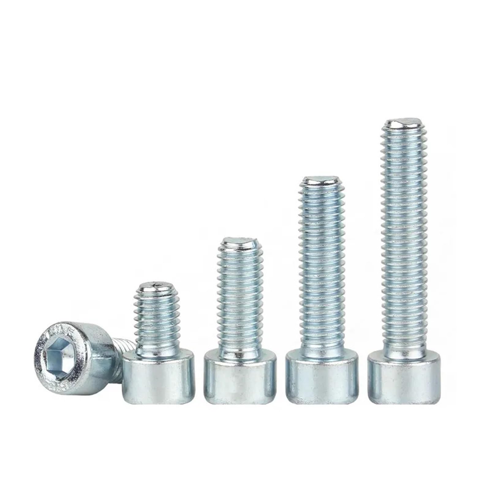 Bulloni a testa esagonale con testa esagonale zincata bianca di grado 8.8, viti a filettatura completa M3 M4 M5 M6 M8 M10(M10x16mm 10pcs)