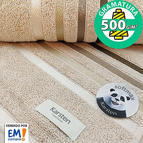 Jogo de toalhas Banhão Gigante + Rosto Karsten Lumina 2 Peças Fio Penteado - Emcompre