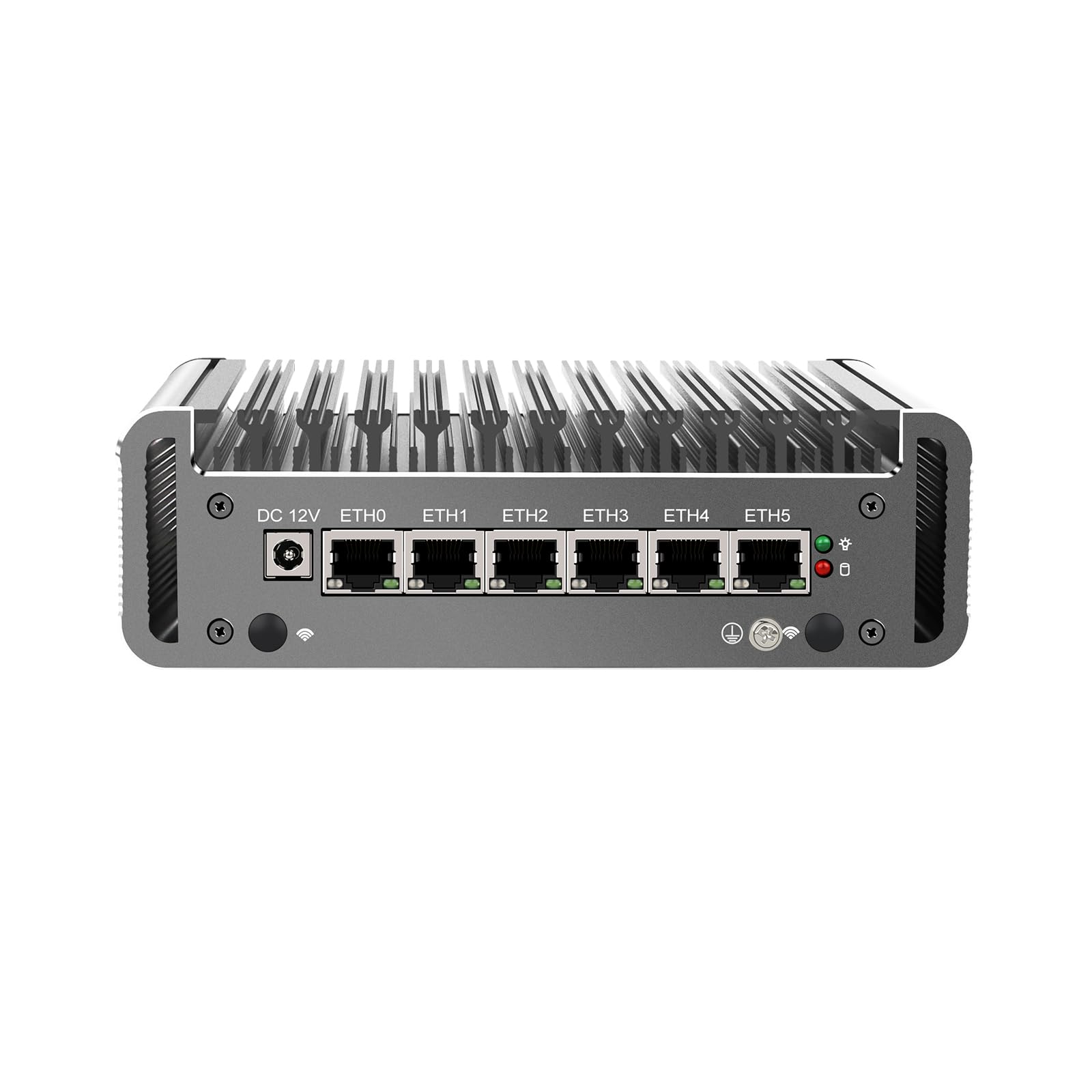 HUNSN Micro Firewall Appliance, Mini PC, pFsense, Mikrotik, OPNsense, Untangle, VPN, Router PC, Intel Celeron J4125, RJ04, AES-NI, 6 x Intel 2.5GbE I225-V B3 LAN, 8G RAM, 128G SSD