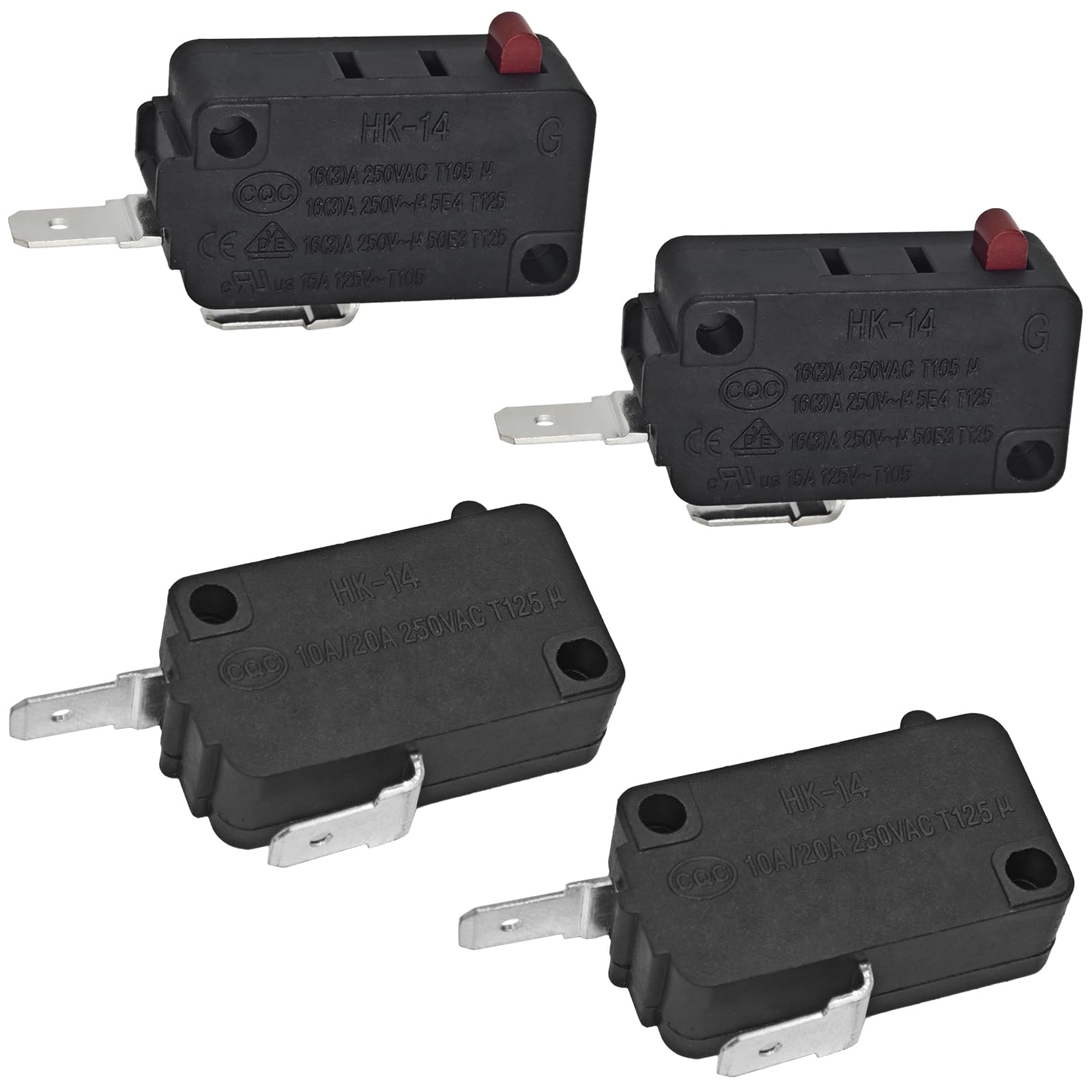 Amazon.com: HK-14 NO+NC Micro Switch (2Red+2Black 4-Pack) - 20A