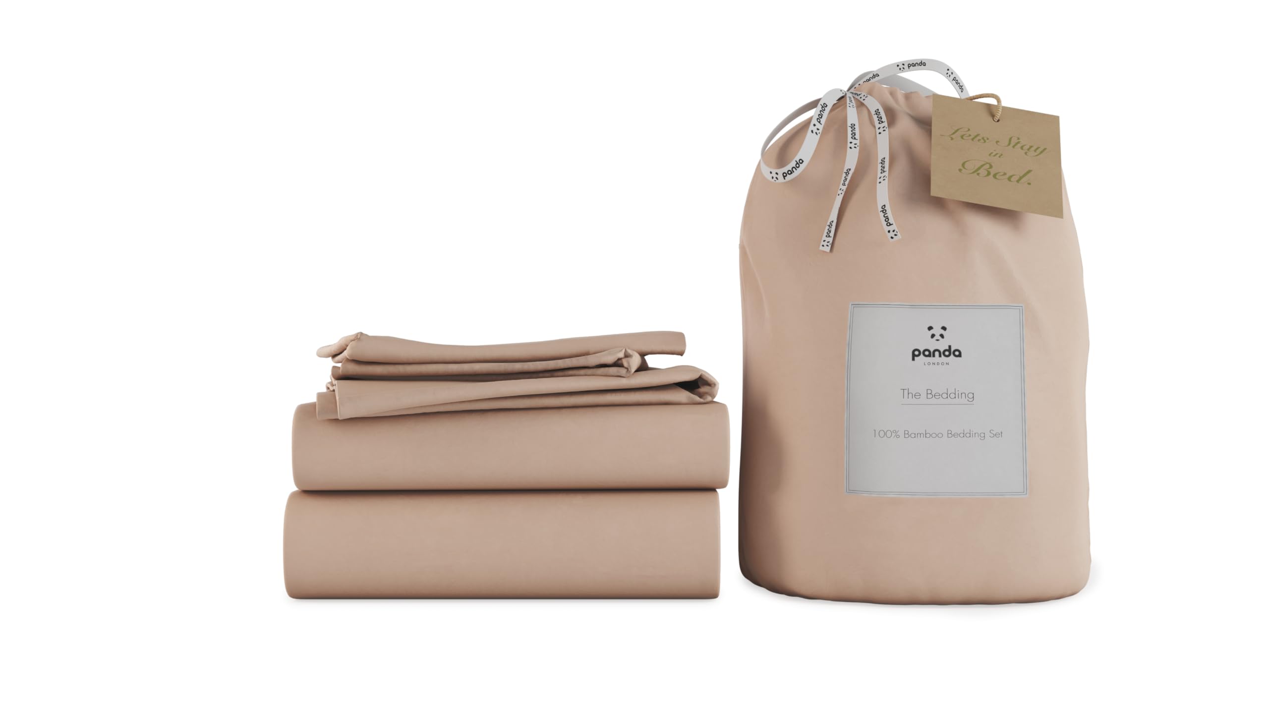Panda® 100% Bamboo UK Single Complete Bedding Set, Vintage Pink | Duvet Cover, Fitted Sheet, Pillow Case | Soft, Breathable, Hypoallergenic | Luxury High Thread Count | Moisture-Wicking — image 1
