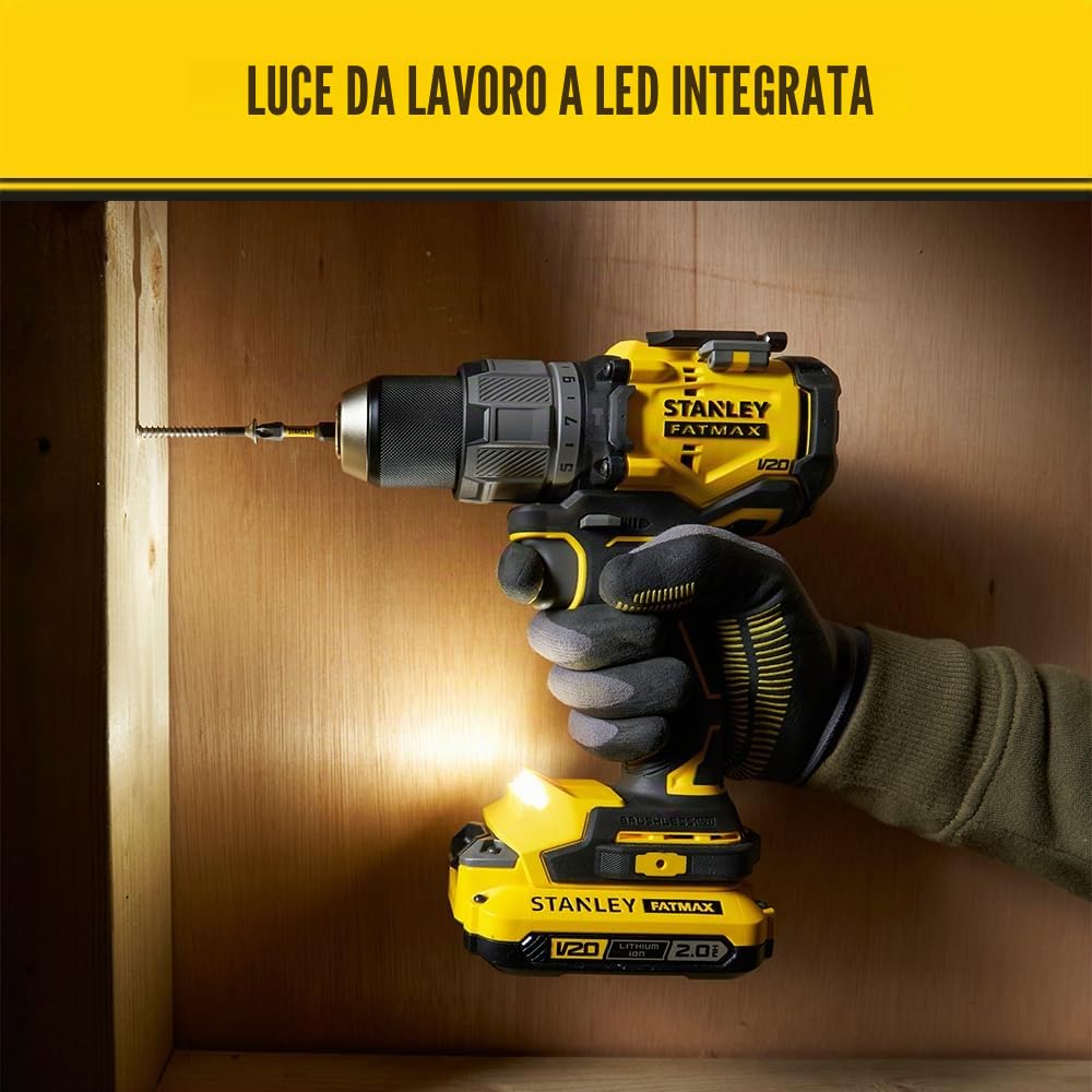 STANLEY FATMAX Trapano a percussione senza spazzole a batteria FATMAX 18V V20 (solo utensile), SFMCD726B-XJ