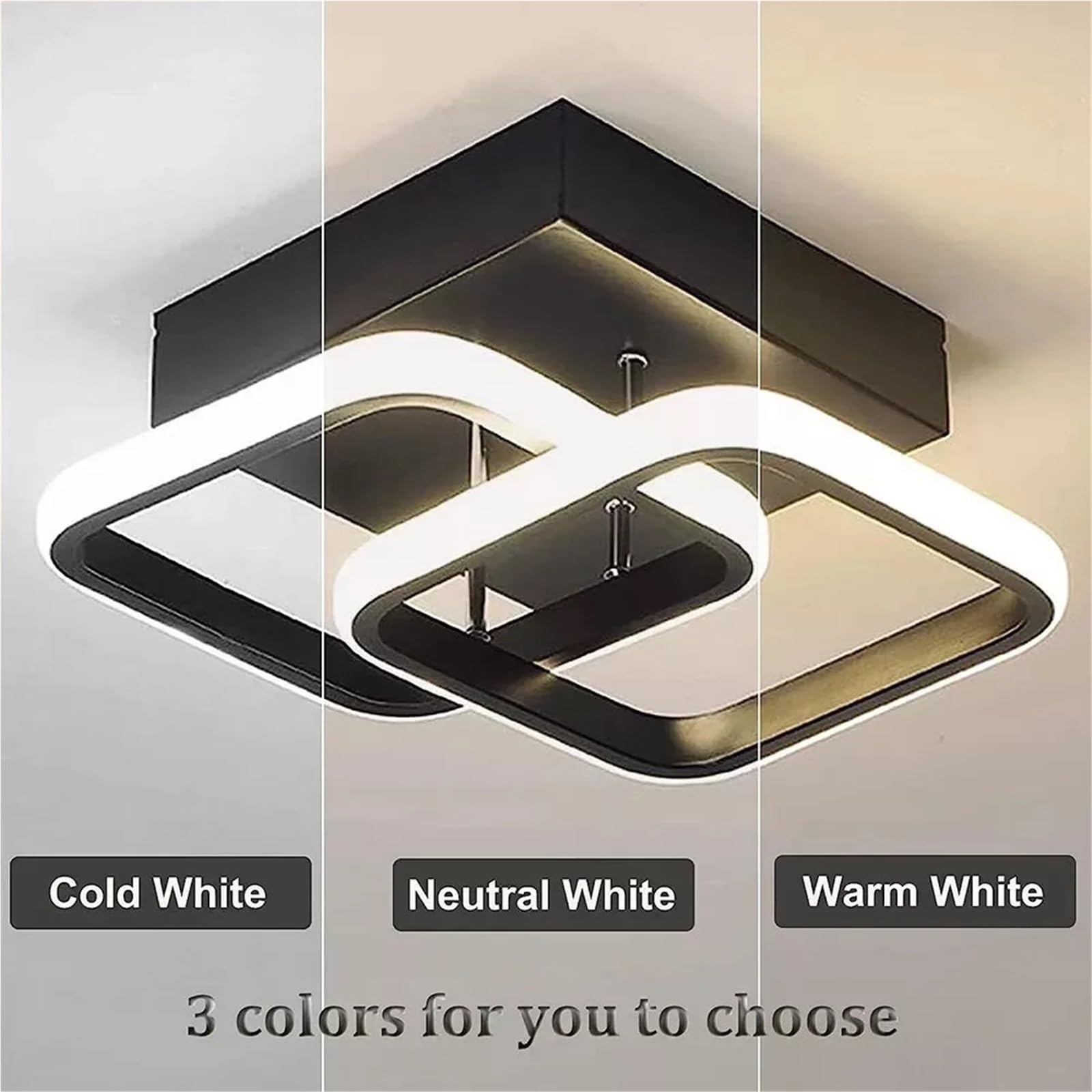 Plafoniera Led Soffitto Lampada da soffitto moderna a LED con luce a sospensione quadrata for bagno, cucina, camera letto