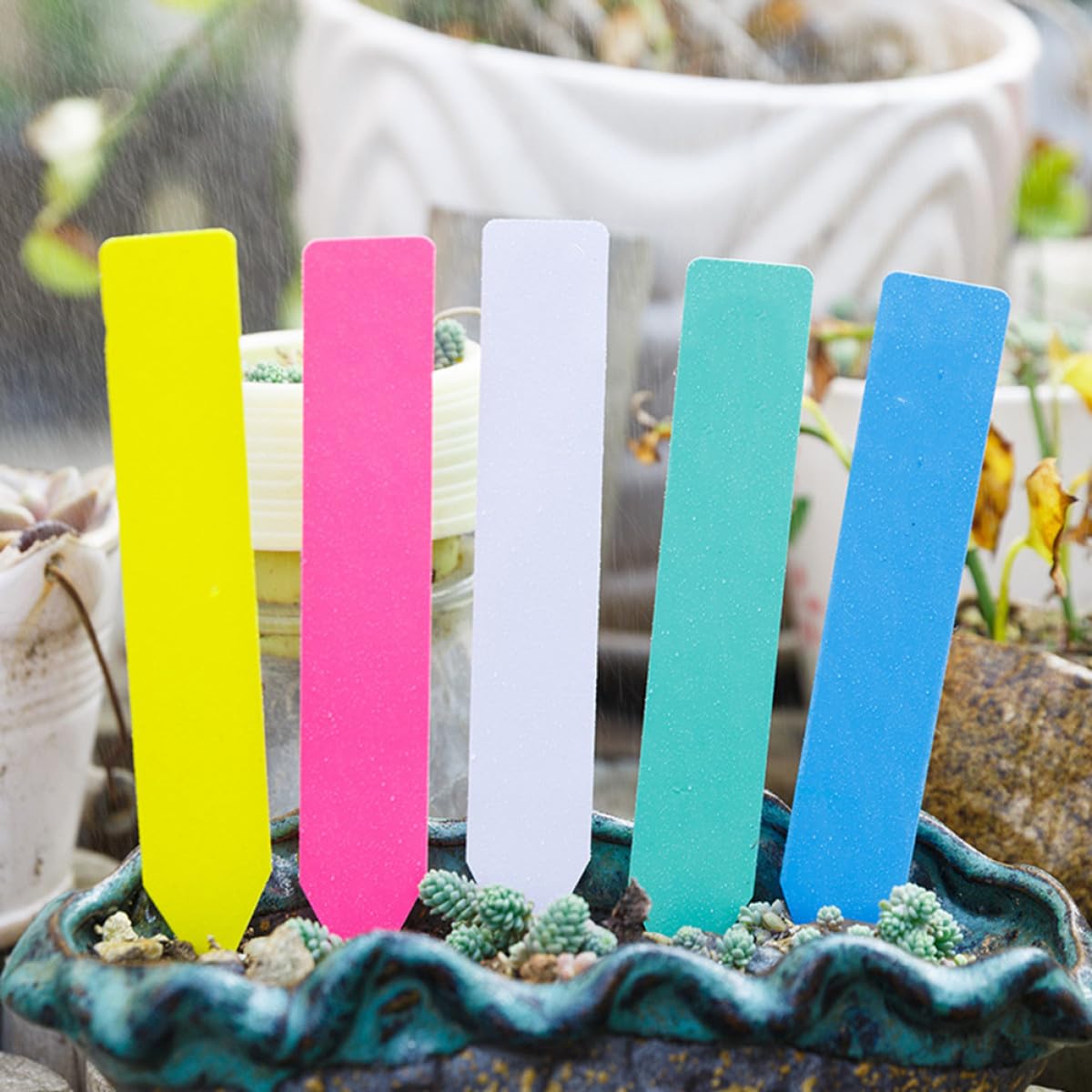 Etiquetas de Plantas 1000 Piezas de Plástico Blanco para Jardín | Viveros y Semilleros, Resistentes al Clima, Muy Visibles y Fáciles de Escribir