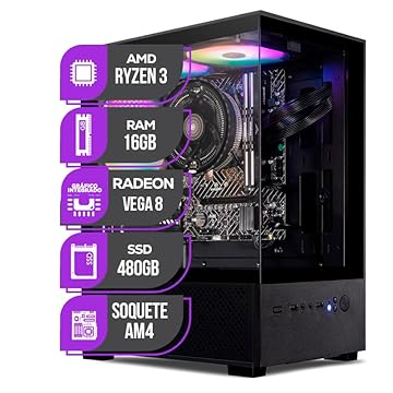 PC Gamer Mancer, Ryzen 3 3200G, Radeon vega 8, 16GB DDR4, SSD 480GB, Fonte 500W 80 Plus