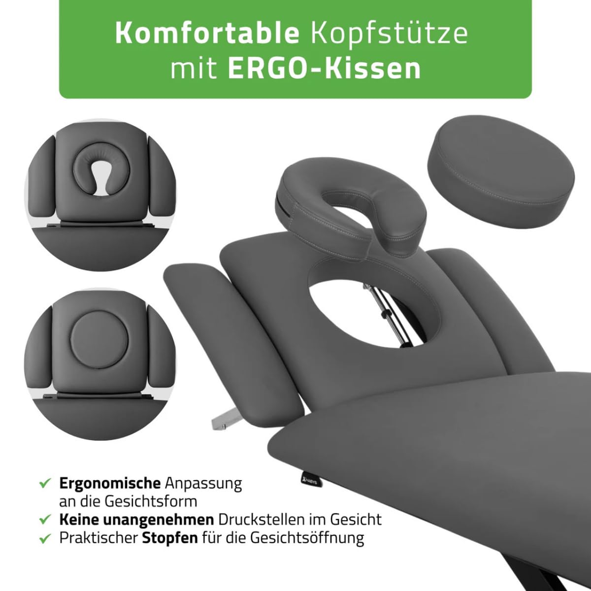 HABYS Massageliege Elektrisch 4-Segmente, Massagebank für Therapieliege | Elektrische Massageliege Höhenverstellbar 198 x 67cm, Kosmetikliege Elektrisch bis zu 200kg mit ERGO-Kissen, Evro Cross X4