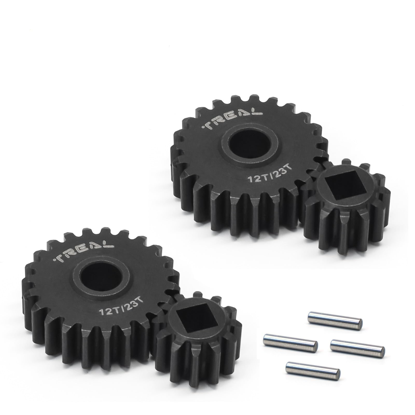 TREAL SCX10 III/Capra Portal Gears 12/23T Harden Steel Gears Compatible with Axial 1/10 SCX10 3 Capra(12T/23T)，Same Ratio