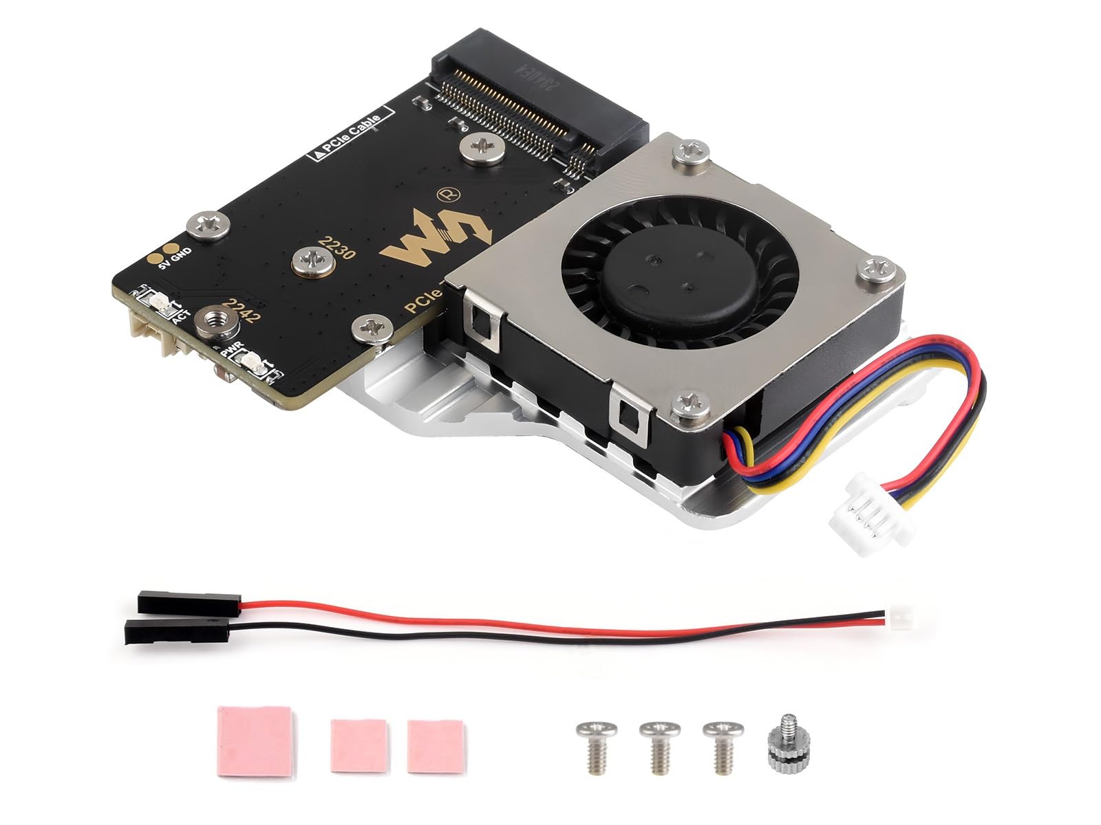 Amazon.com: waveshare PCIe to M.2 Adapter (E with Cooling Fan for