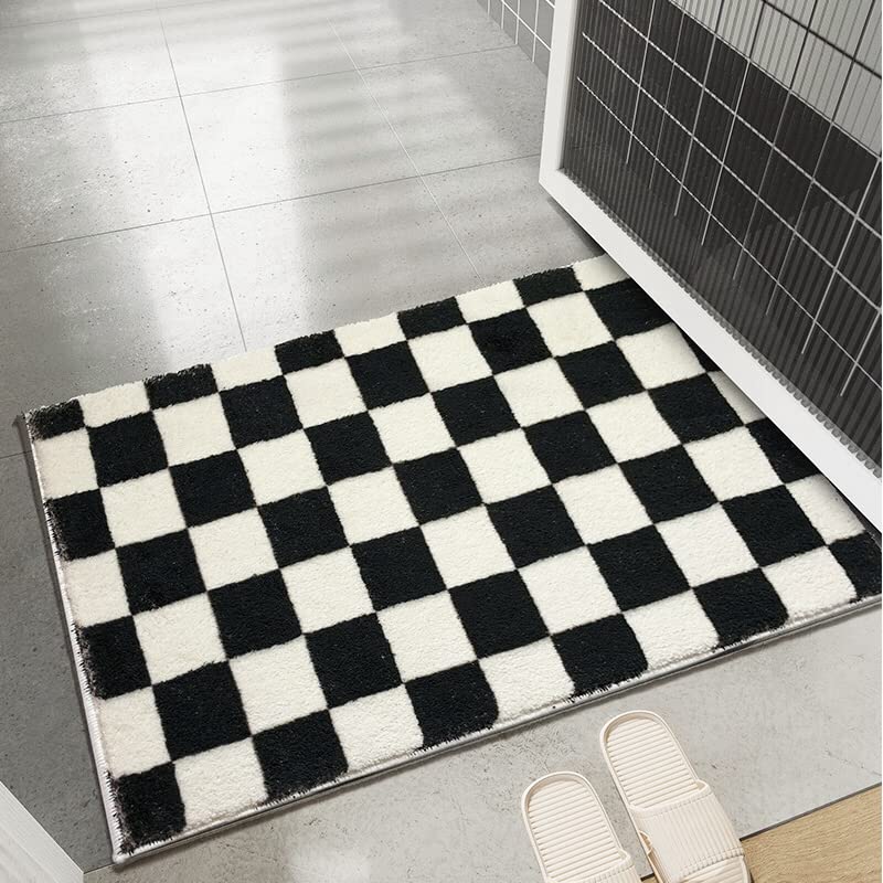 Tapis De Sol Voiture Damier Noir Et Blanc - Antidérapant, Absorbant, Facile à Nettoyer, Protection Pour Voiture, SUV, Camion