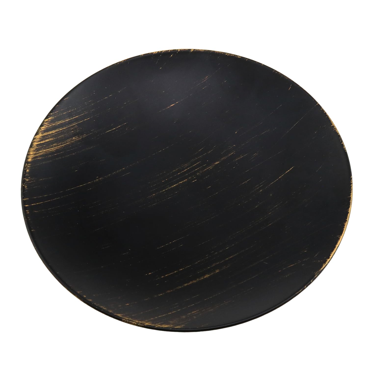 Wantane Iron Candle Holder Retro Decorative Iron Pillar Candle Plate Holder Set for Family, Church, Wedding Candlestick (Dark Gold)-1PCS