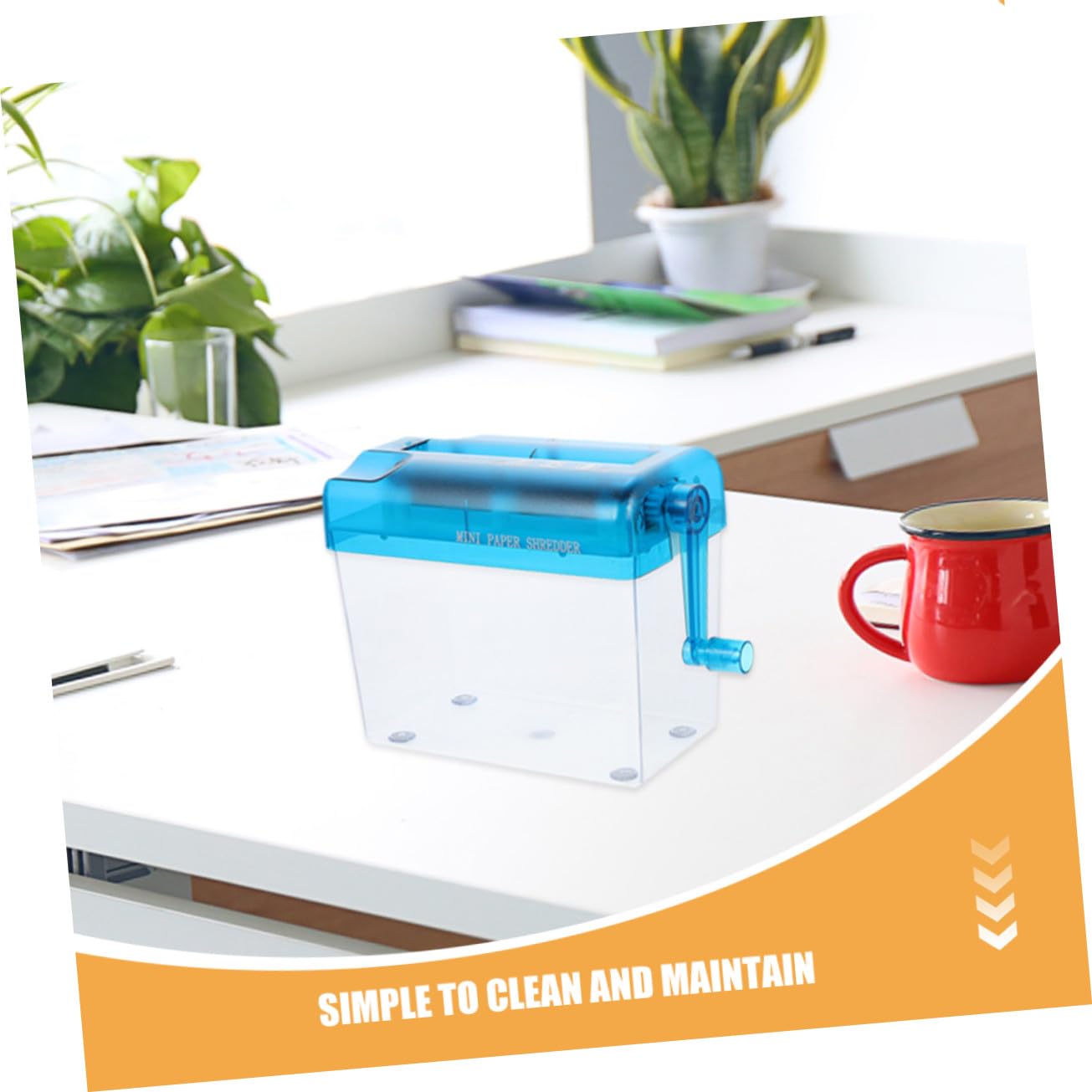 2 Pezzi Mini Distruggidocumenti Manuali Portatili per Casa e Ufficio Taglio Carta Elettricità Shredder Manuale ed Efficiente per Note Fatture e Foto