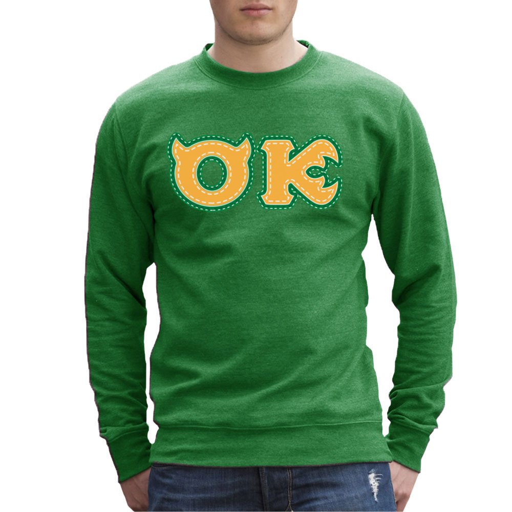 Monster University Fraternity Oozma Kappa OK Men's Sweatshirt Kelly Green