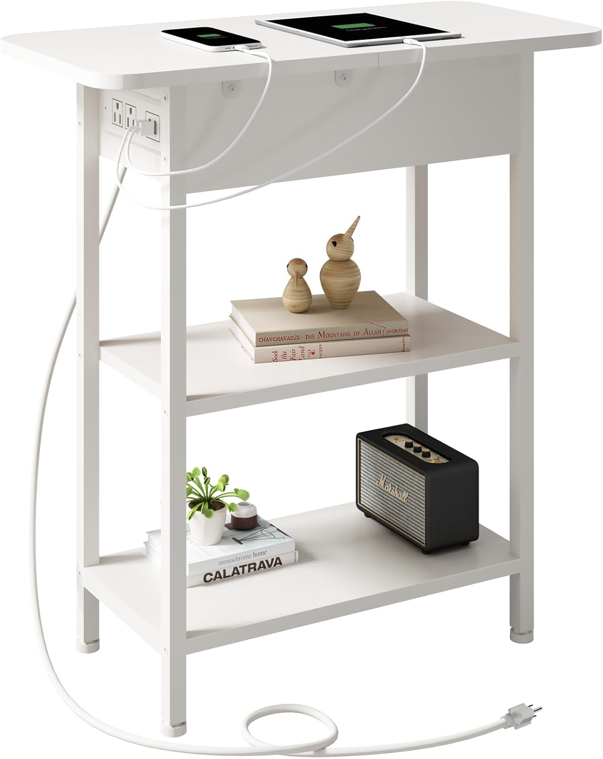 LIDYUK End Table, White