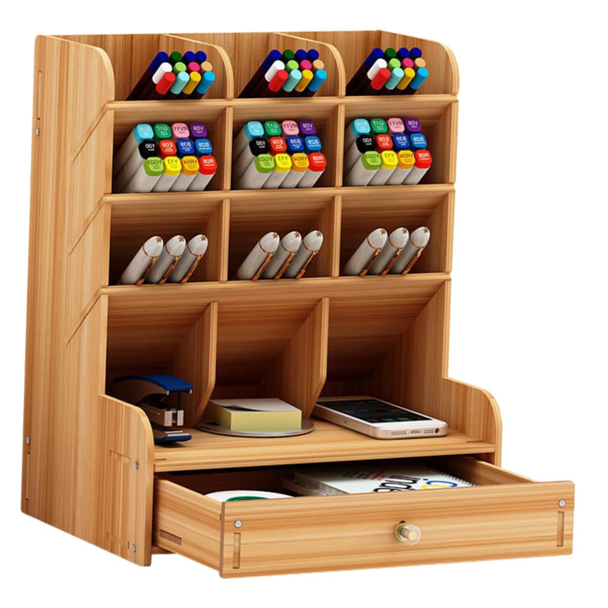 Bois Porte-stylo Grand à Plusieurs Compartiments, pour Bureau