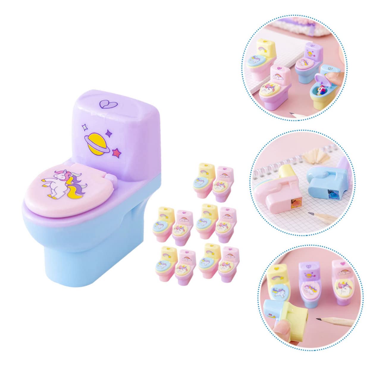 VILLCASE 4 Ensembles Taille-Crayon Manuel Pratique Pour Enfants Support Électrique Taille-Crayon De Salle De Classe Jouets Pour Enfants Joli Taille-Crayon À Main 12 pièces * 4