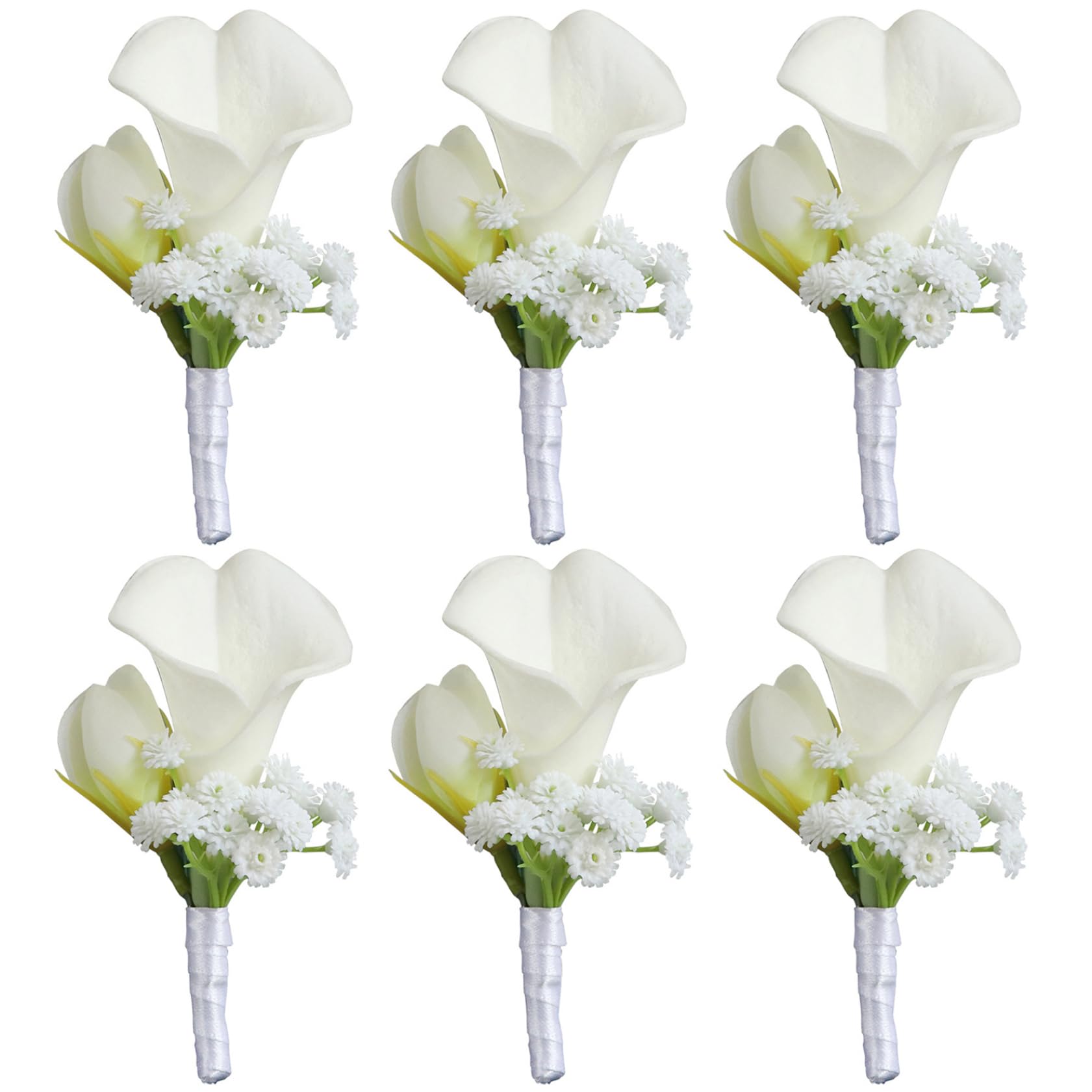 Boutonniere de lirio de cala para solapa de padrino en celebraciones nupciales de primavera