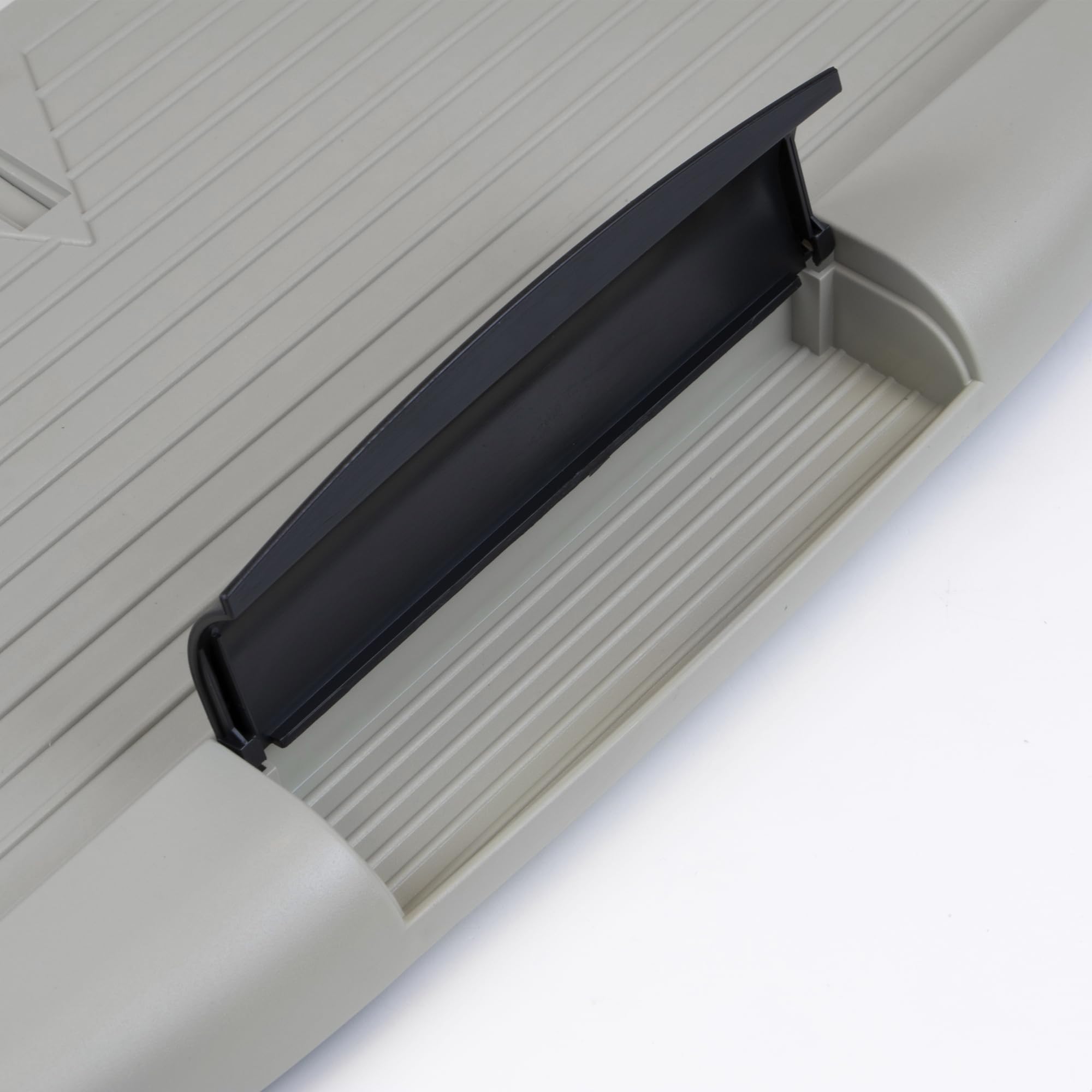 Emuca - Soporte Portateclado Extraíble con Bandeja Auxiliar para el Ratón, Acero y Plástico, Plástico gris