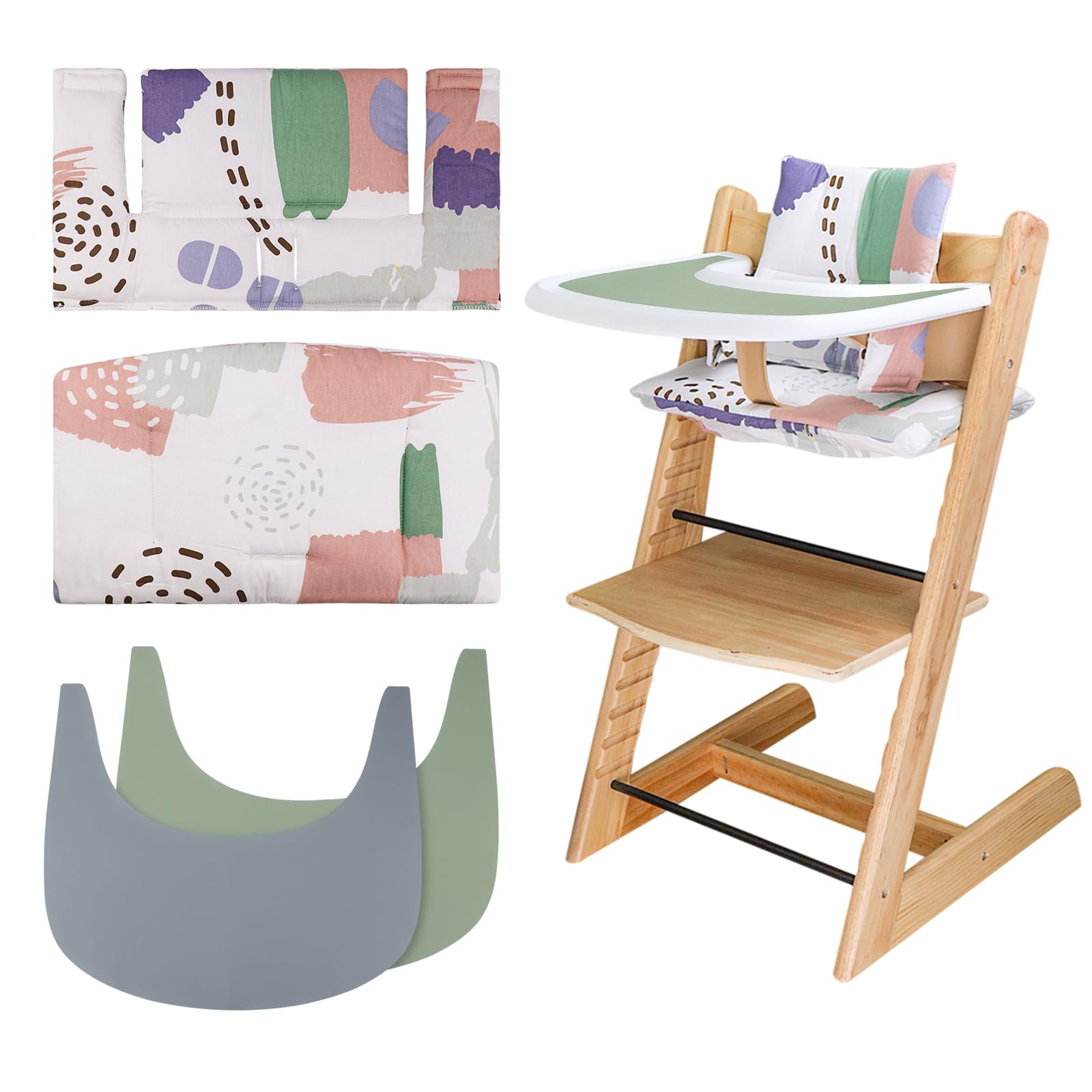 Tripp Trapp High Chair Cushion, Soft and Comfortable Seat Cover with 2 Pieces High Chair Placemat