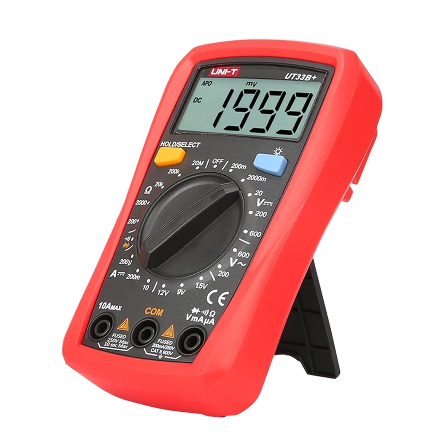 UT33B+ Digital Multimeter Manual Range AC 200mV~600V Voltage Meter 10A Current Tester Resistance Meter