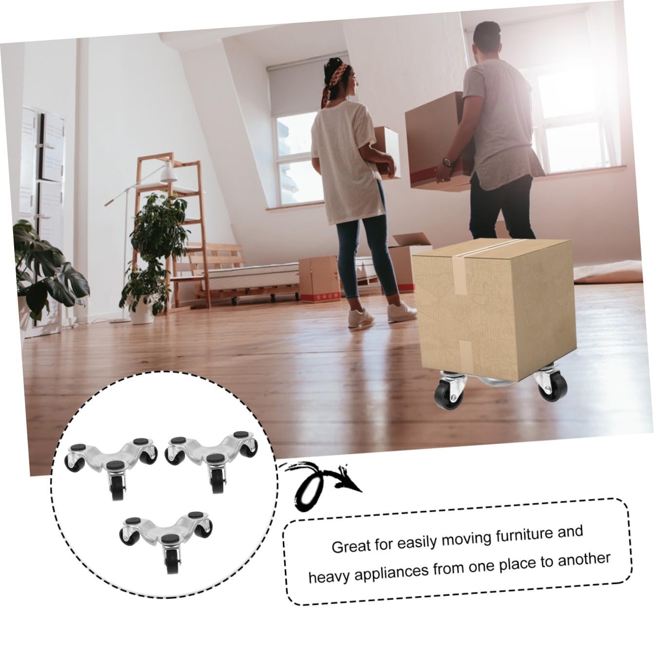 3pezzi Mover's Dolly Con Ruote Girevoli Per Spostare Mobili e Elettrodomestici Pesanti Design Unico Per Traslochi Casa e Garage