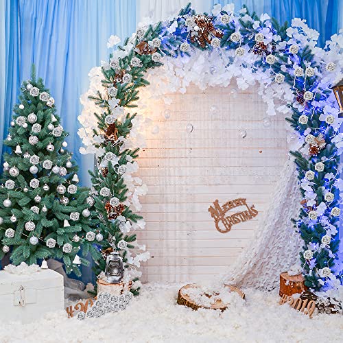 Ipopu Artificial Flowers, 25Pcs Foam Glitter Roses Glitter Foam Rose Foam Rose With Stem For Diy Wedding Bridal Bouquet Home Party Christmas Decoration(Silver) #TOP1