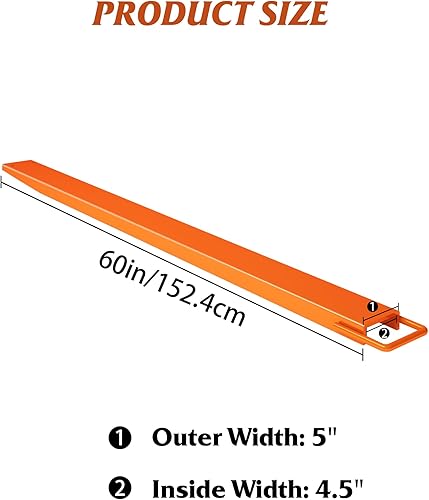 Miniatura 4 de Extensiones de horquilla de 96 pulgadas de longitud para carretillas elevadoras, extensiones de carretilla elevadora de acero resistente, 1 par para