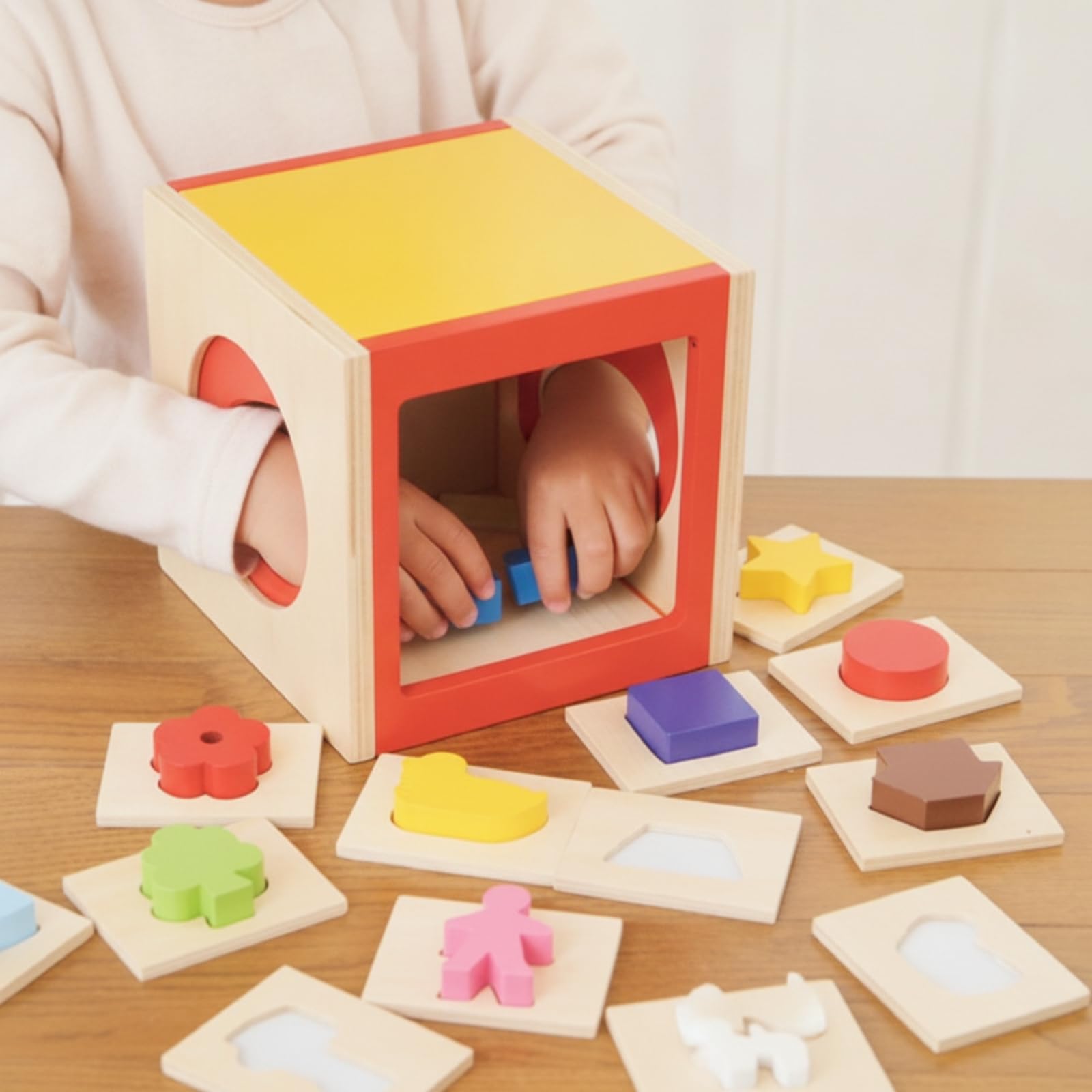 predolo Scatola Tattile Sensoriale Scatola Dei con Forme Interattivo Cubo Educativo per Neonati
