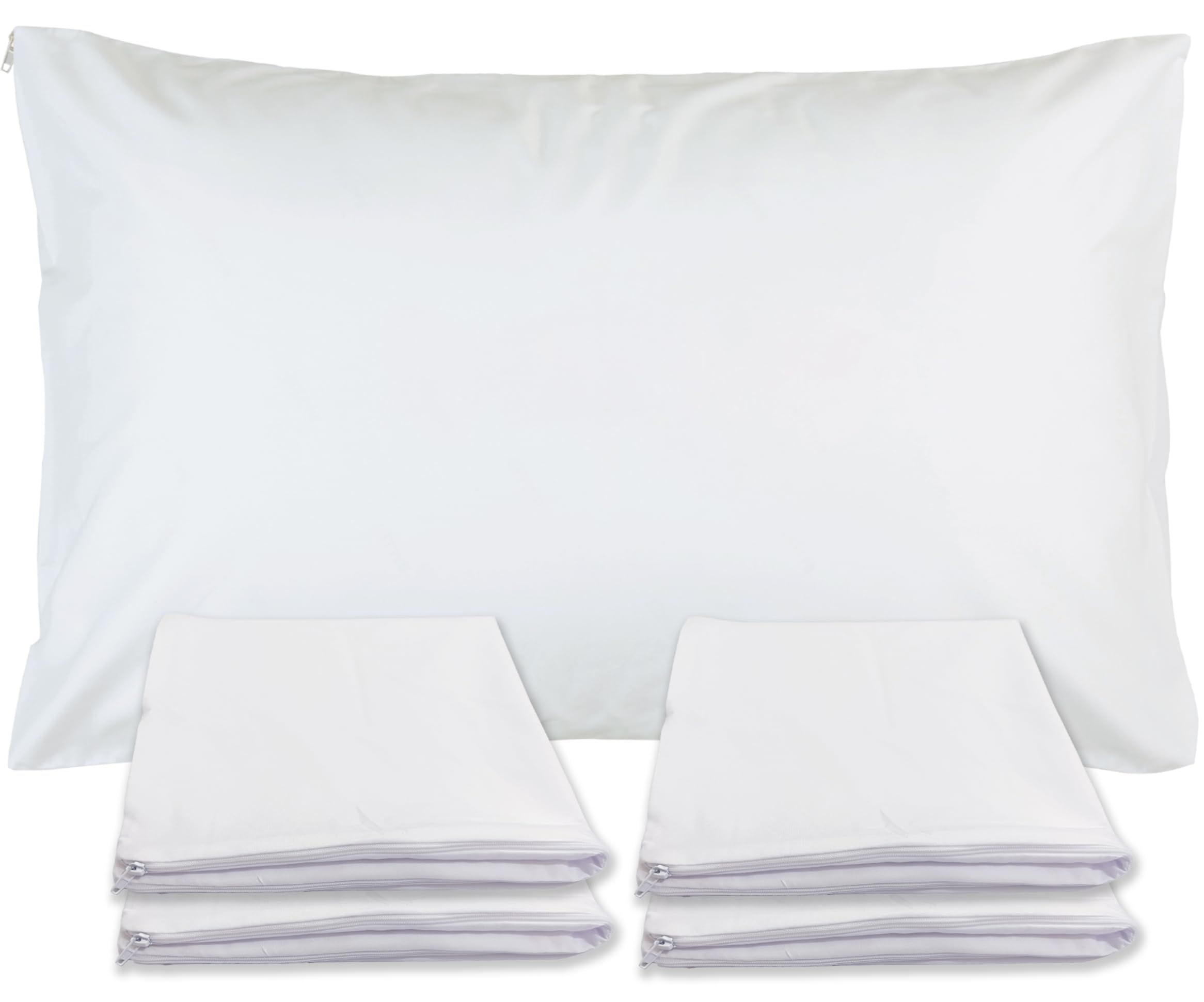 Sirenpho Pack Of 10 Pillow Protectors Zippered Covers 50x75cm
