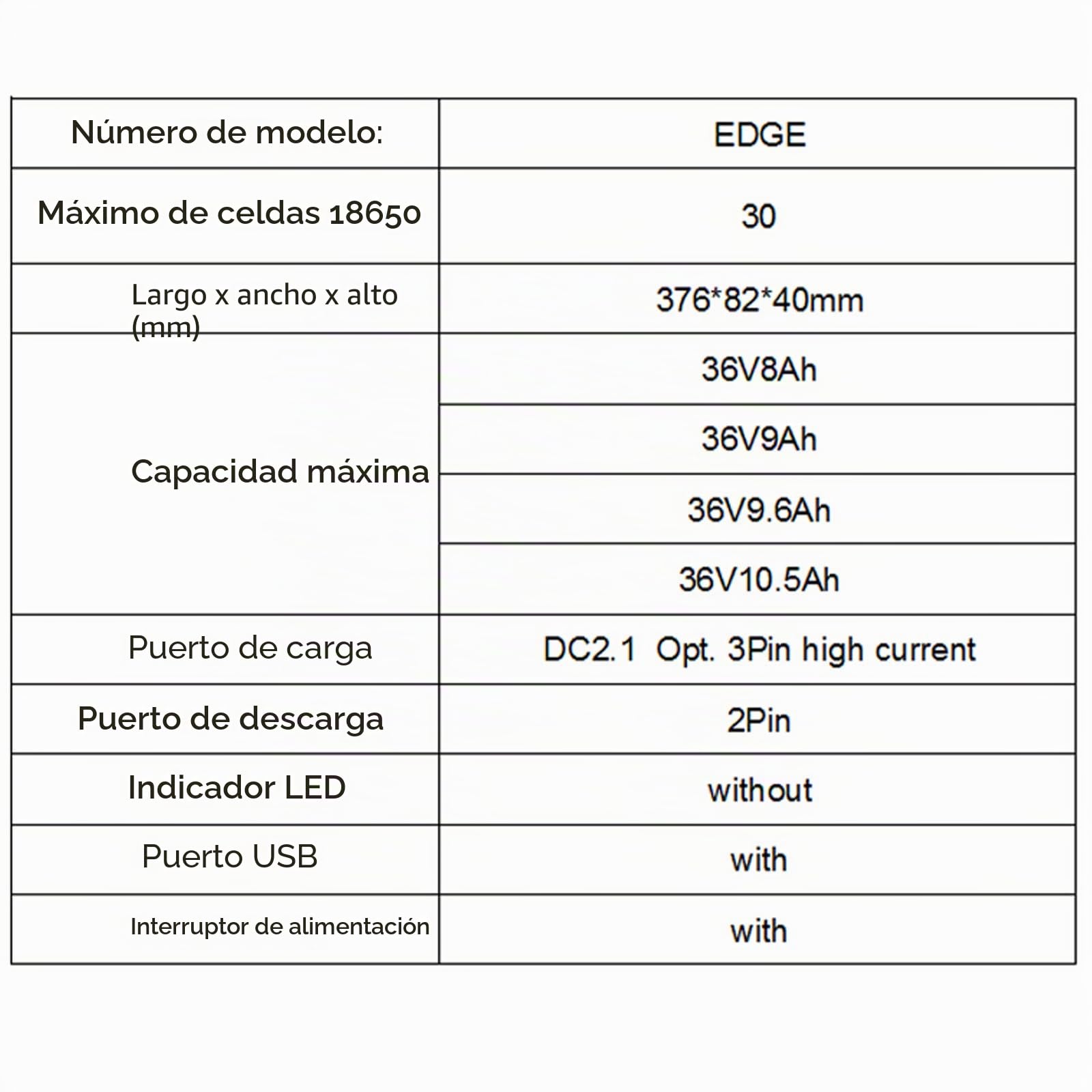 36V Bicicleta eléctrica Plegable Incorporado en la batería de Litio 7Ah 9Ah 9.6Ah 10.5Ah Adecuado para 250W 350W Motor Plegable Bicicleta eléctrica con 42V Cargador