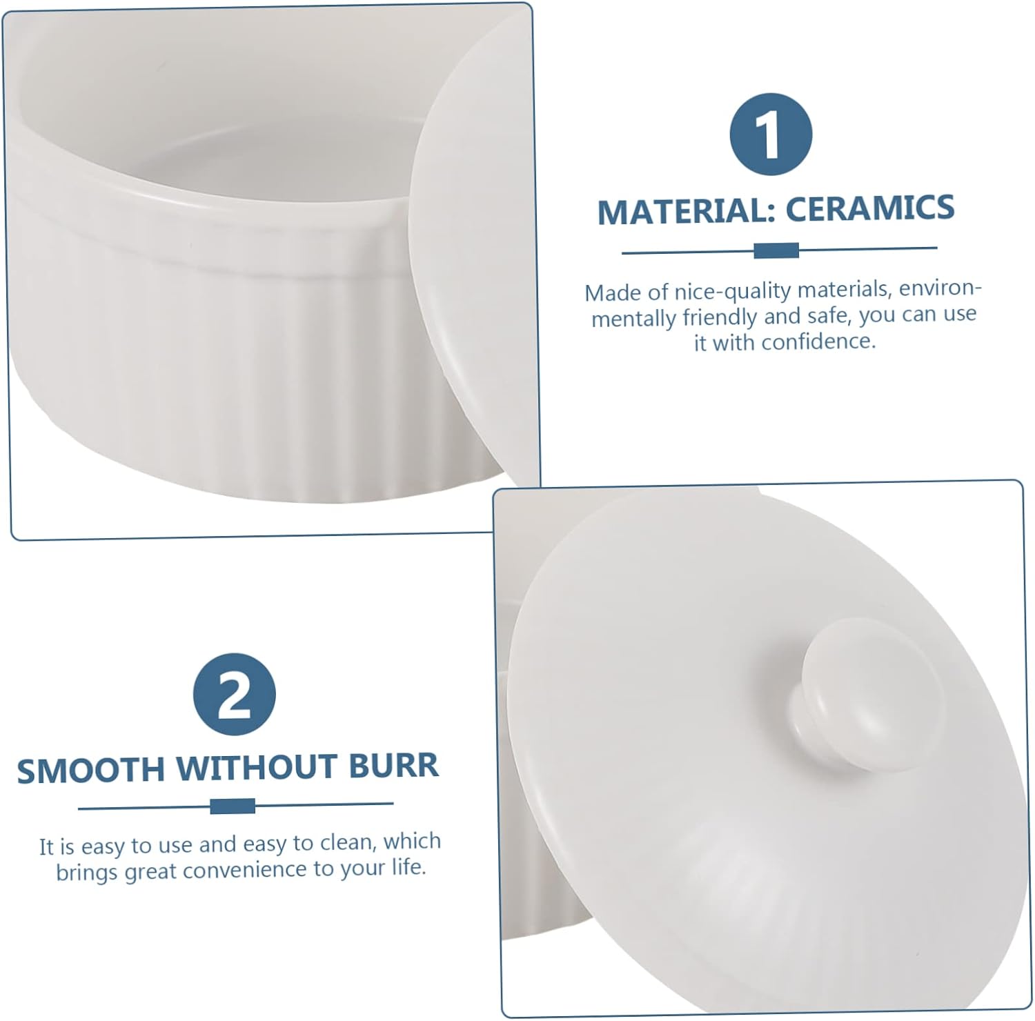 Ceramic Baking Bowl for Oven Household Steamed Egg Pudding Dessert Bowl White Safe for Home Restaurant Use