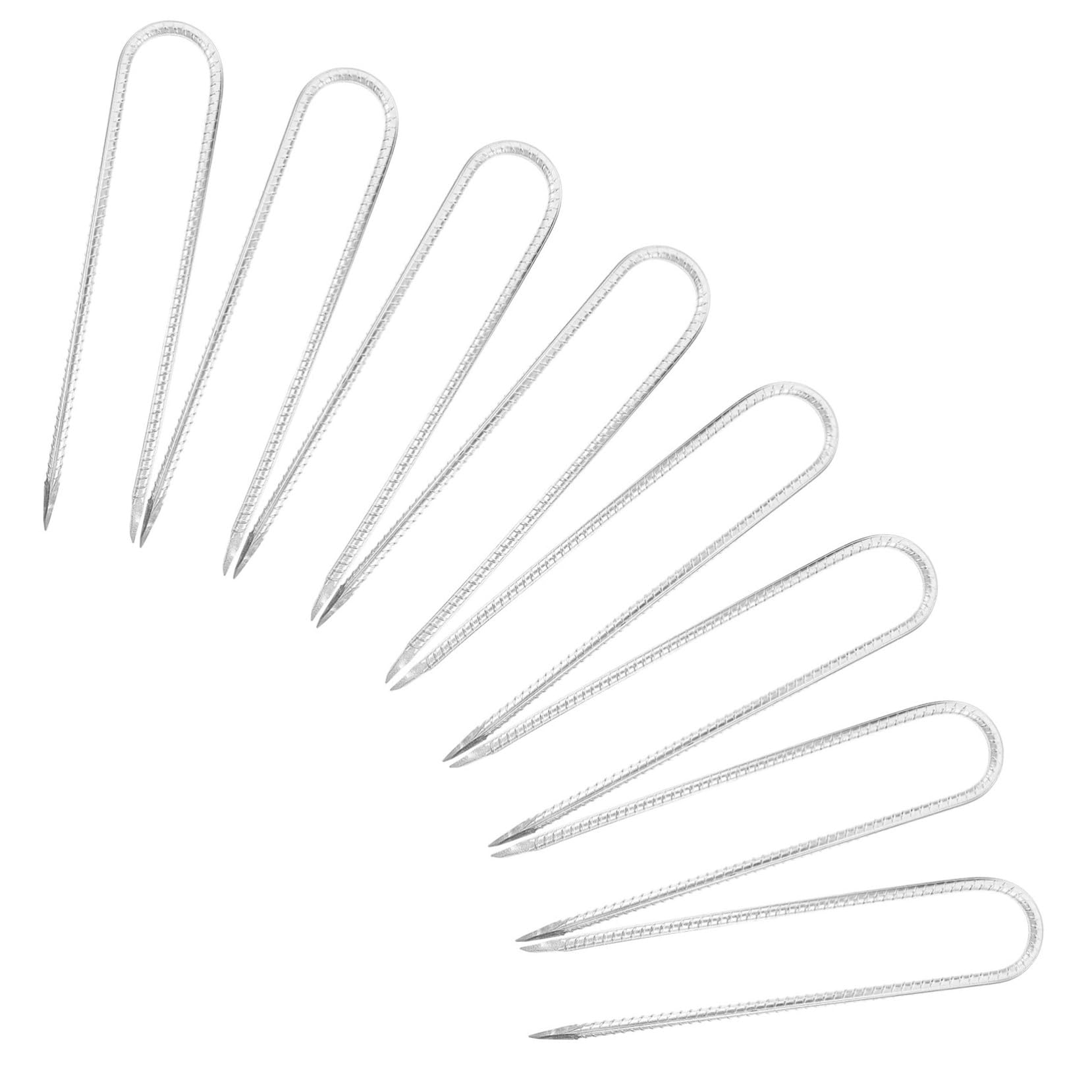 Picchetti a Forma di U in Acciaio Zincato Set da 8 Kit di Ancoraggio per Trampolino e Altalena da Giardino Chiodi da Giardinaggio per Tende e Fissaggio Prato Ancoraggi da