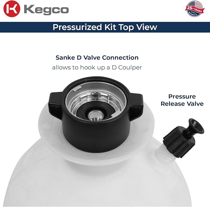 Kit Pressurizado de 2 Galones Kegco con Limpiador de Líneas miniatura 3