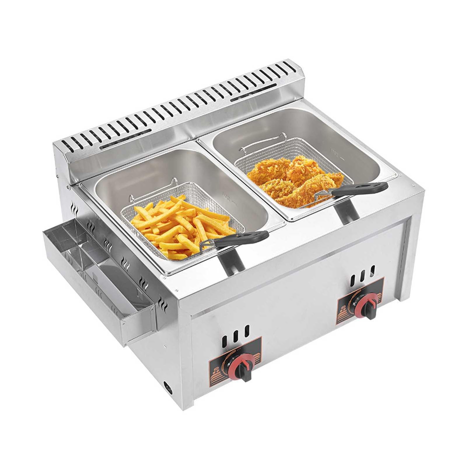 Friteuse commerciale réglable pour cuisine de restaurant à haute capacité