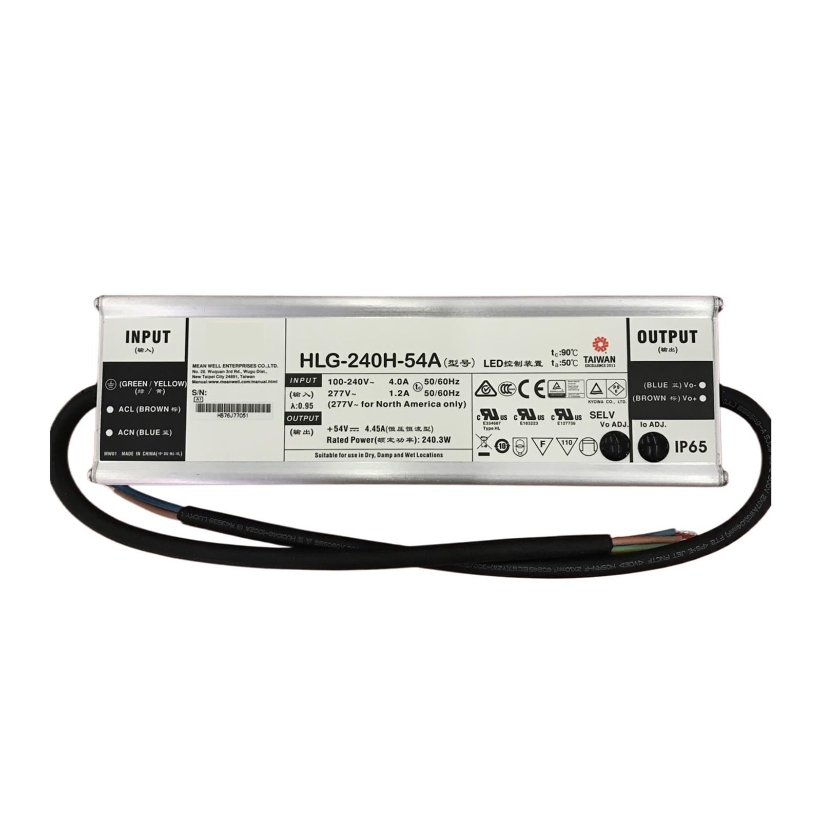 BRODEFUP HLG-240H HLG-240H-12A HLG-240H-15A HLG-240H-24A HLG-240H-30A HLG-240H-36A HLG-240H-48A HLG-240H-54A Power Supply(HLG-240H-24A)