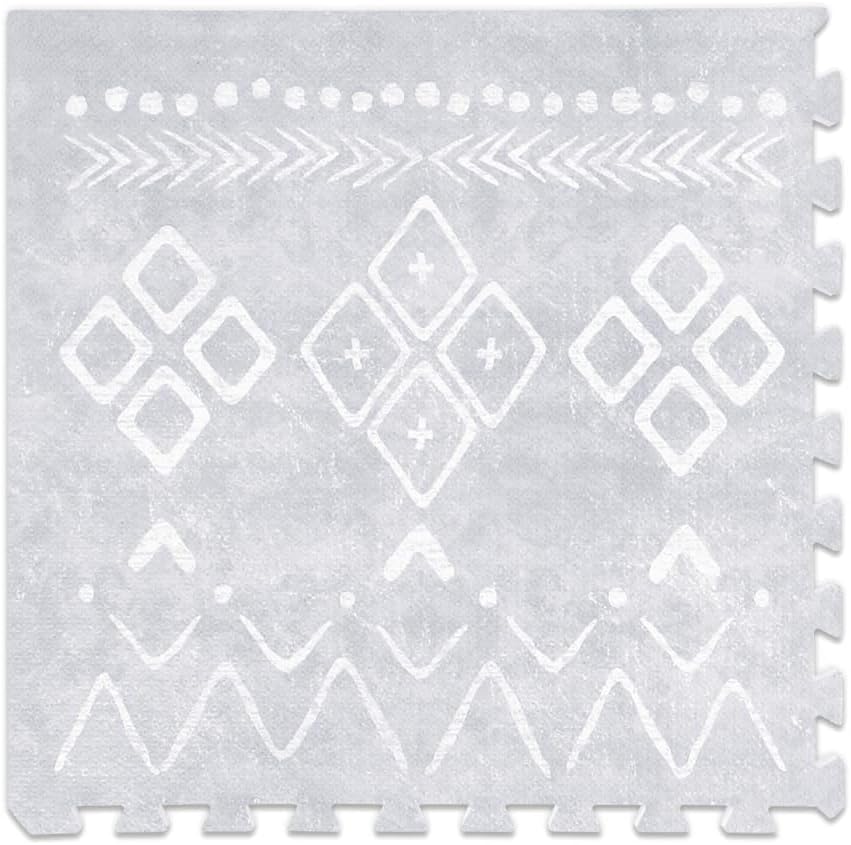Lillefolk Baby Play Mat for Floor – 6x6ft Gray | Soft Non Toxic Premium EVA Foam Tiles for Tummy Time, Crawling & Playroom – Waterproof for Hard Floors Mat for Babies & Toddlers (9 Tiles)