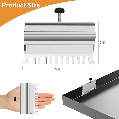 Miniatura 9 de Puerta de grasa trasera universal, protector contra el viento y estante de calentamiento para plancha de 28 a 36 pulgadas sin campana, accesorios de