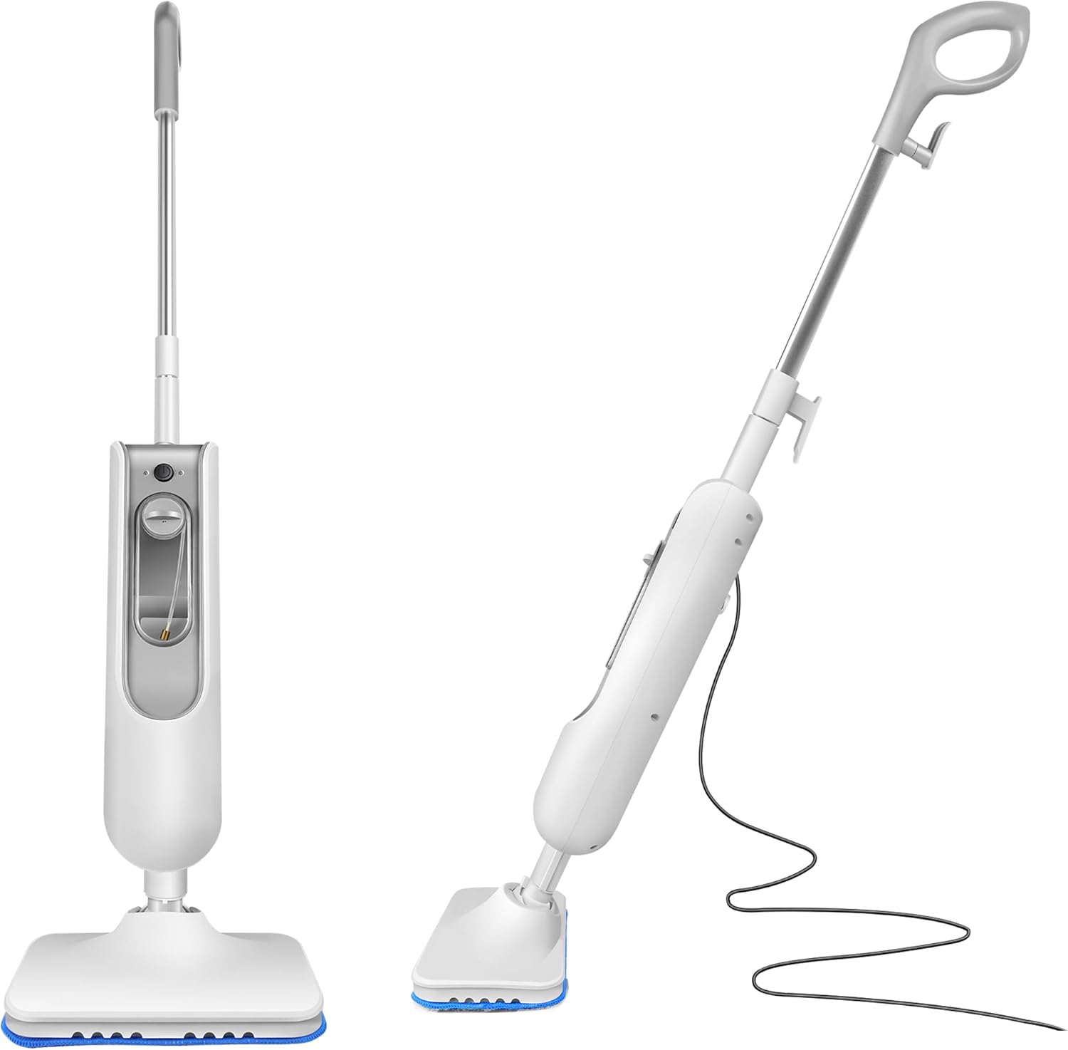 Steam Mop with Detachable Handheld Steamer for Walls, Grouts, Hard Floors, Tiles, includes Multi-purpose Accessories and Washable Microfiber Pads