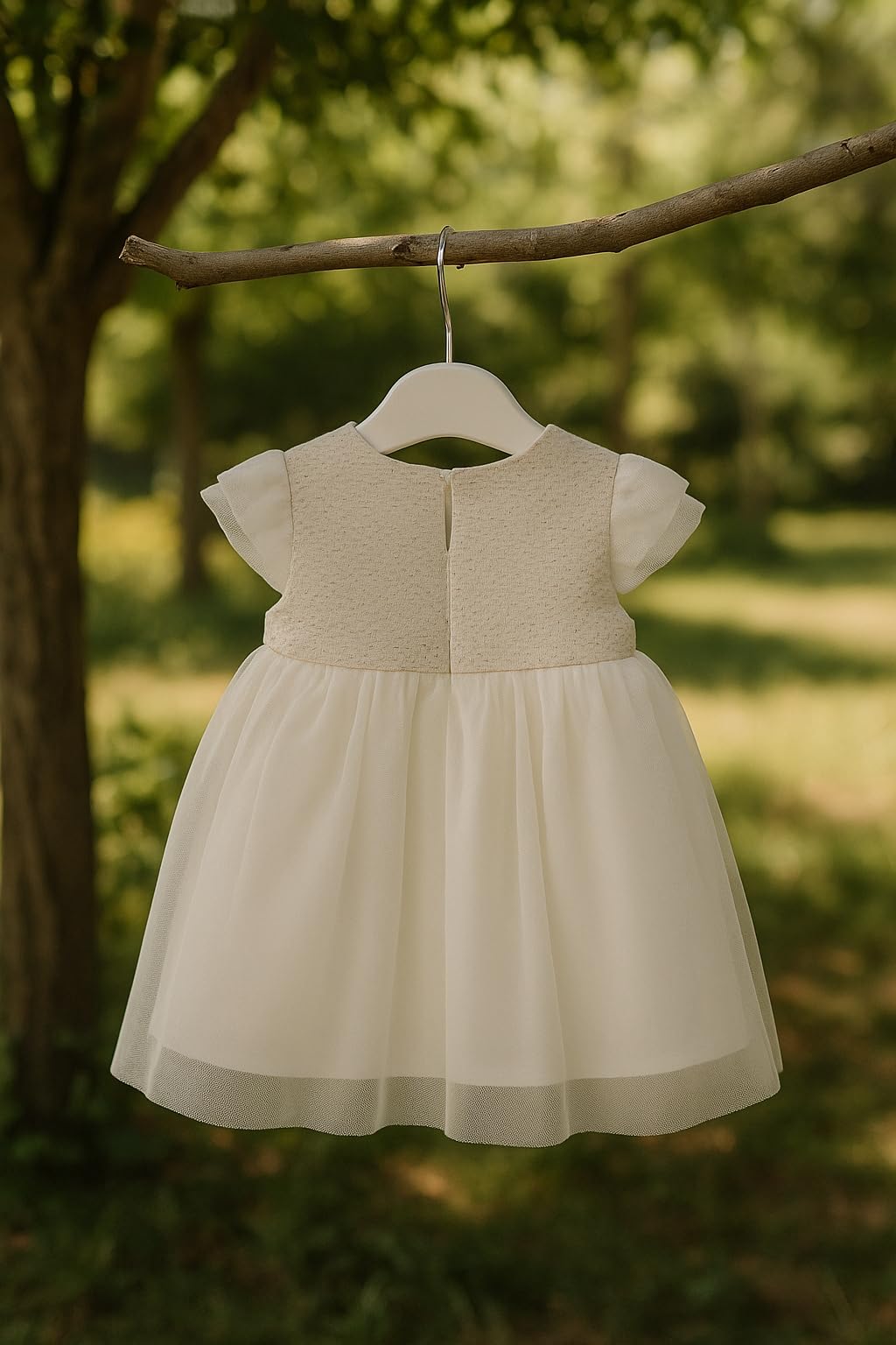 Mayoral Vestido elegante blanco para bebé con tul y lazo, perfecto para ceremonias y ocasiones especiales