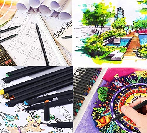 24 Fineliner Pen Set - Zanskar 24 Point Pen Sets 0.4 MM Fineliner Color Pens for Writing/Drawing/Coloring. Jot Down The Happiness in Life