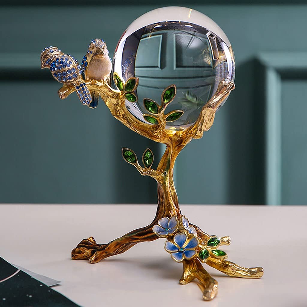 Mirando la bola de cristal Luz de lujo esmalte de cristal adornos de bolas de cristal estudio de oficina artesanía artesanía ornamentos sala de estar TELEVISOR Decoraciones para el hogar del gabinete