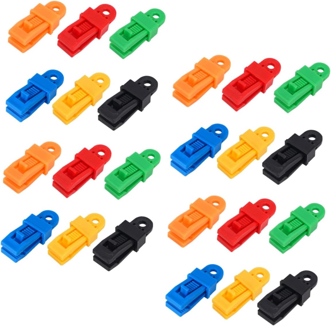 24pcs Outdoor Tent Rope Fasteners Windproof Canopy Clips PP Material Lightweight Camping Supplies for Awnings Caravans Tarps Boat Covers