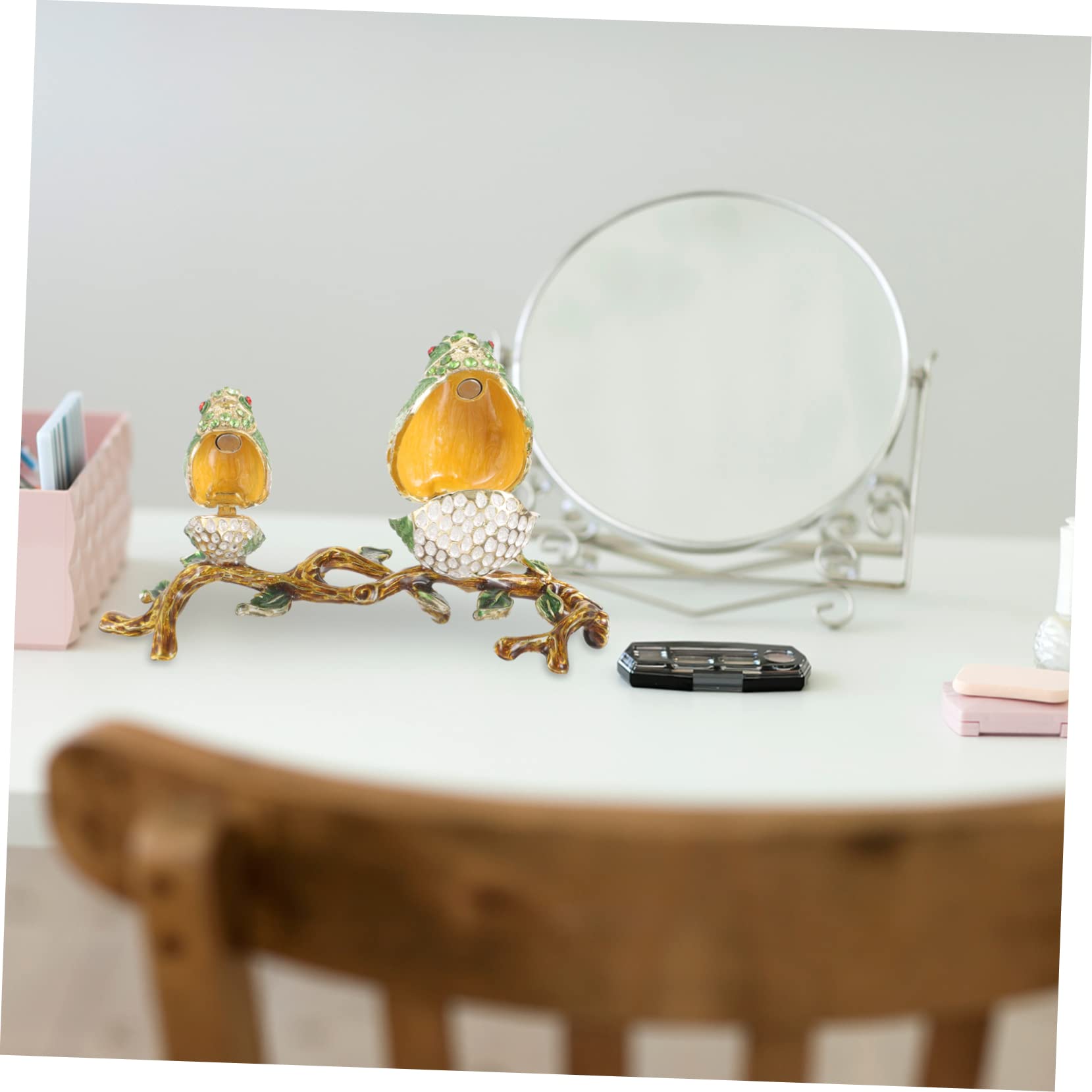 Lot De 2 Boîtes À Bagues En Forme D'Oiseau Décoration D'Intérieur Porte-Bijoux Boîtes À Bibelots Figurines D'Oiseaux Étuis À Bagues Porte-Bagues Étuis À Bijoux