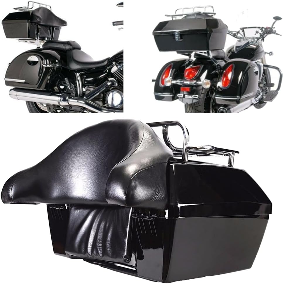 Motorcycle Trunk Tour Pack Luggage GNT56214680 Assembly Compatible with Harley Compatible with Honda Compatible with Yamaha Compatible with Suzuki Compatible with Cruiser, Onesize, Black