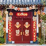 Chinese New Year Decorations 2026 Couplets, Hanging Swirls, Red Envelopes, Window Stickers, for 2026 Horse Chinese New Year Party Decorations - Image 7