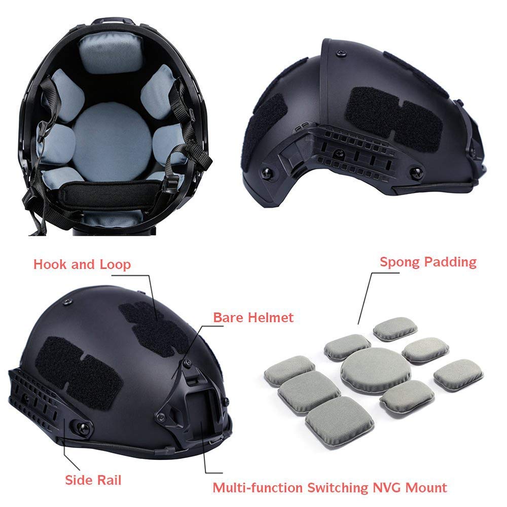 2 w jednym, outdoorowy kask taktyczny Airsoft, kask polowy, regulowany kask ochronny ABS