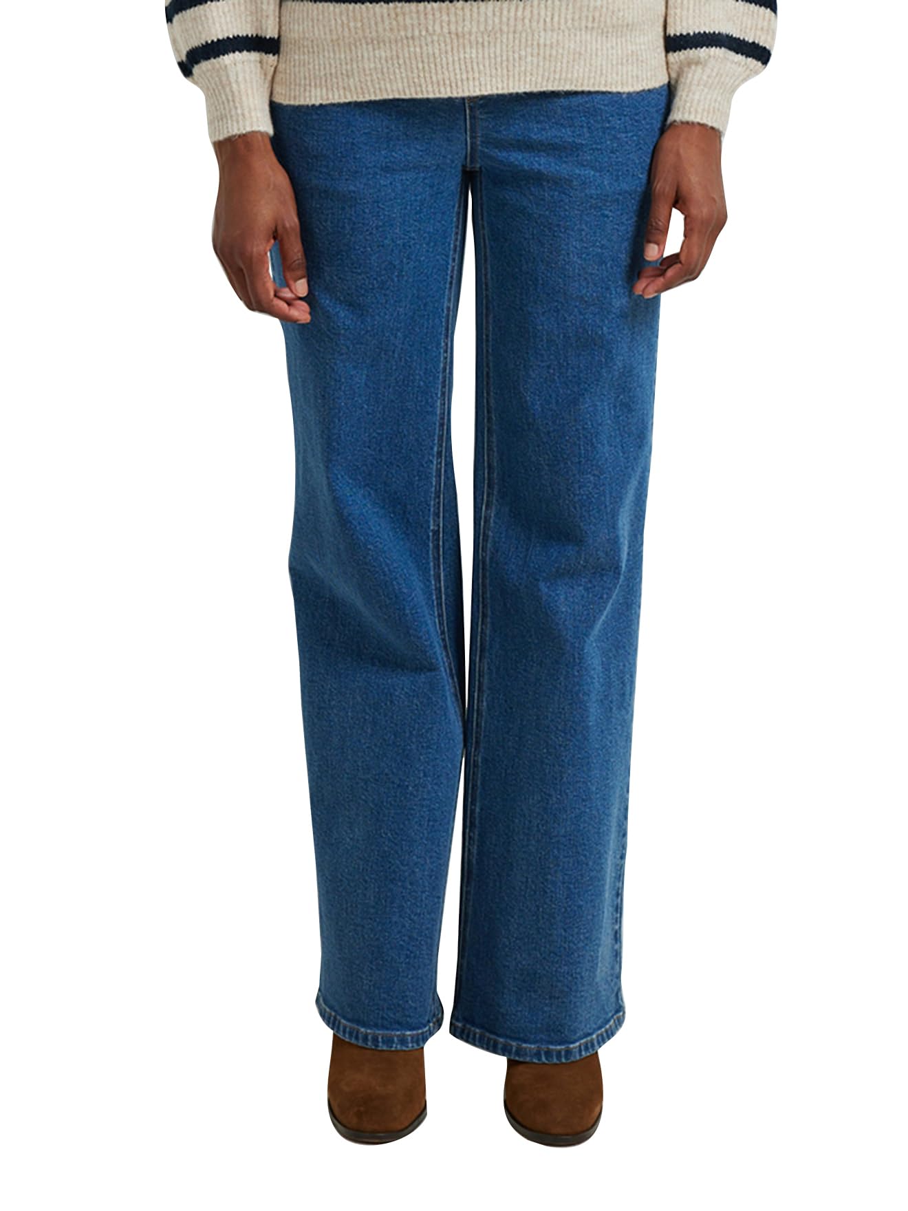 Vertbaudet Umstands-Jeans mit geradem Bein und nahtlosem Einsatz am Bauch, Bundweite verstellbar dunkelblau 34