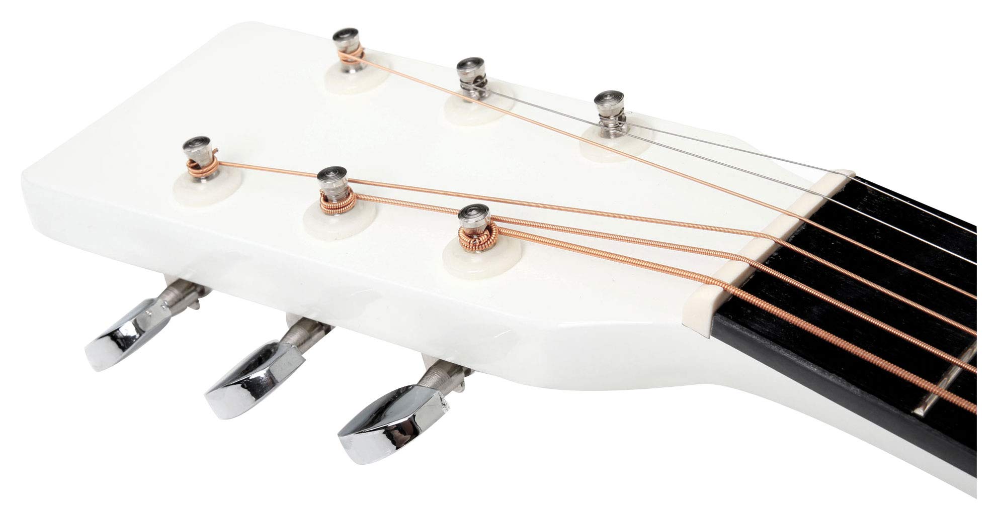Classic Cantabile WS-10WH Westerngitarre Starter-Set (Dreadnought-Style, 6 Saiten, 20 Bünde, inkl. Zubehörset, Gitarrentasche, Notenheft, Saiten, Plektren) weiß