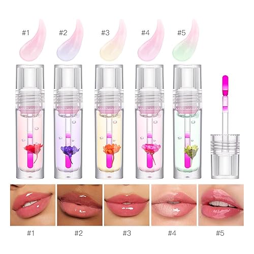Miniatura 7 de Lápiz labial Changing Lip Gloss, aceite labial Pink Magic Mood teñido, cambio de color claro de alto brillo, bálsamo labial hidratante para el