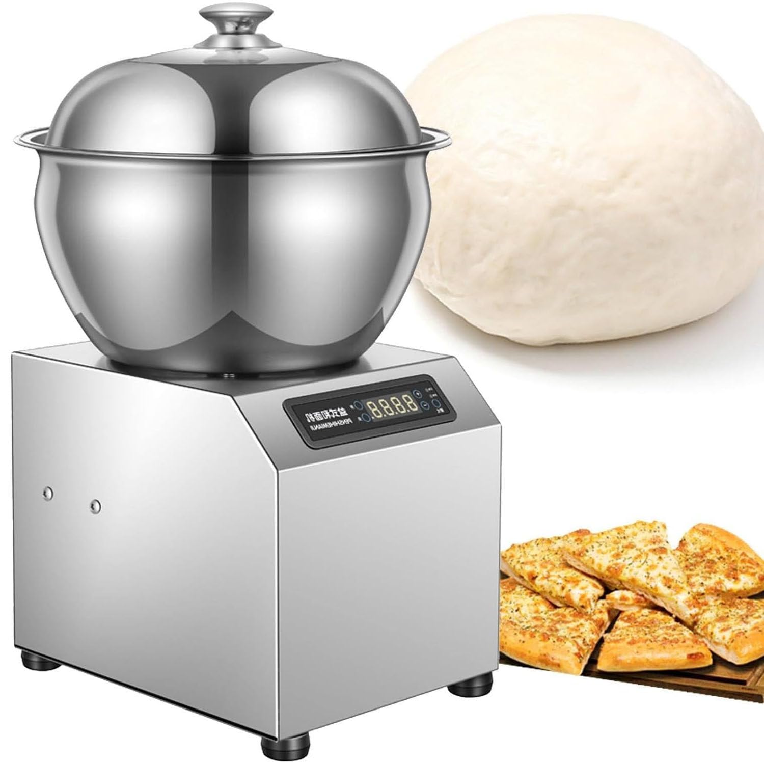 Impastatrice elettrica per impieghi gravosi da 5/8 kg, impastatrice a Spirale da 2200 W con Rotazione bidirezionale e Funzione di temporizzazione, per panetterie, pizzerie e ristoranti 5KG